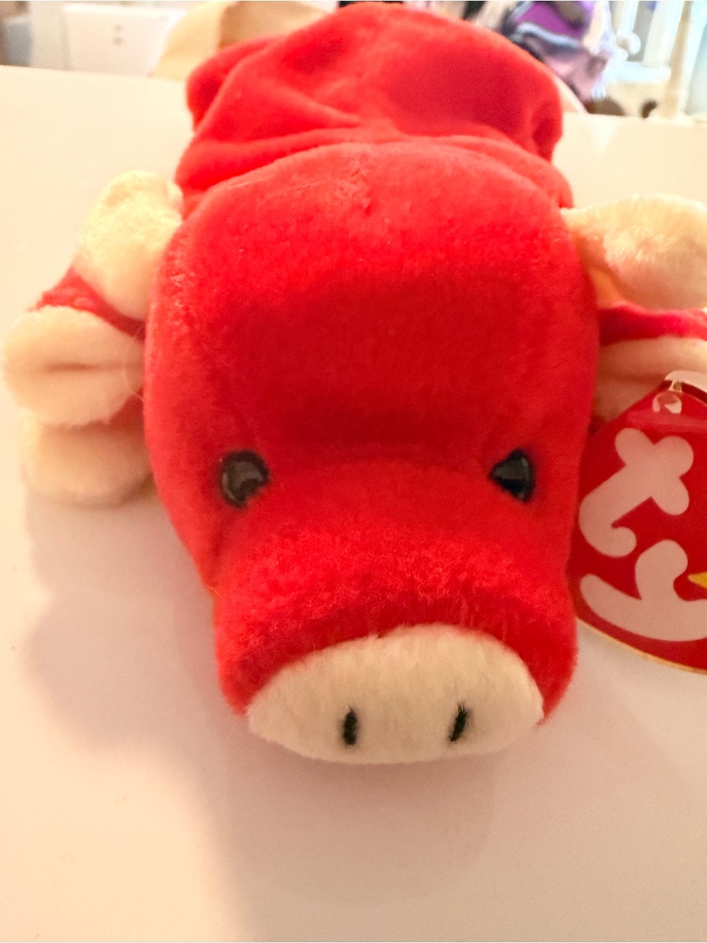 Ty Red Bull “Snort” Beanie Baby Plush with Cream Accents